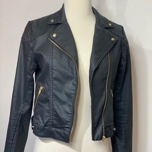 H&M crop black denim jacket